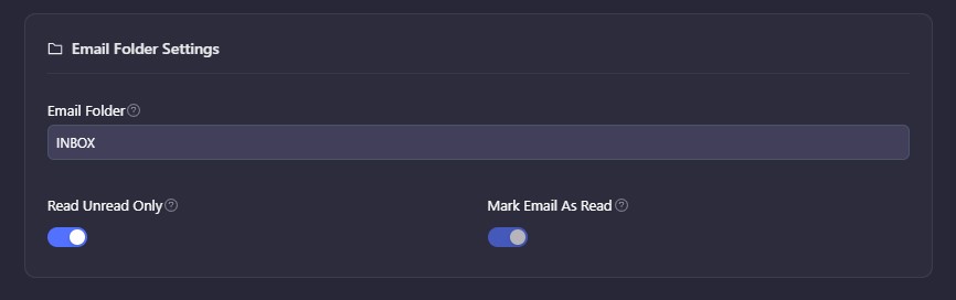 Configure the email folder settings easily with Docspire
