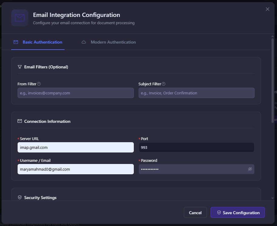 Save and Validate the connection 
